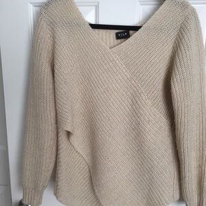 Light cream colored Vila wrap sweater